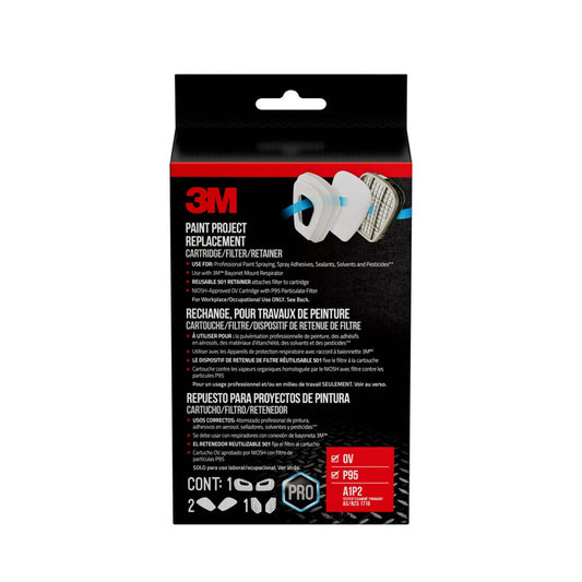 3M Replacement Respirator Kit - 95% Filtration Efficiency - P2 Rated - 198mm x 155mm x 83mm
