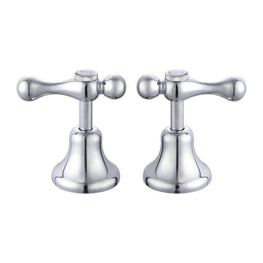 Shaw Mason Chrome 1/4 Turn Lever Basin Top Assembly Pair - 77mm x 117mm x 65mm - Easy Installation - Smooth Operation - Auzzistore