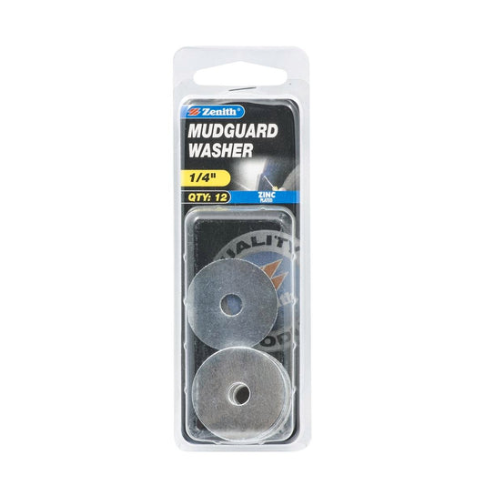Zenith Mudguard Washer 1/4 Inch Zinc Plated 12 Pack Large Surface - Auzzistore