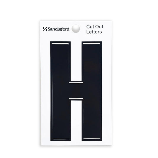 Sandleford 85mm Black Self Adhesive House Letter H - Durable Polycarbonate - Auzzistore
