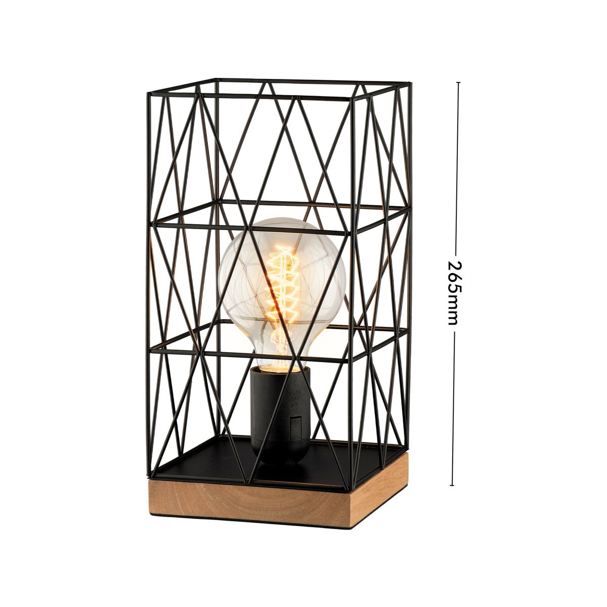 Verve Design Black Zavier Table Lamp - Modern - Metal/Wood - 40W