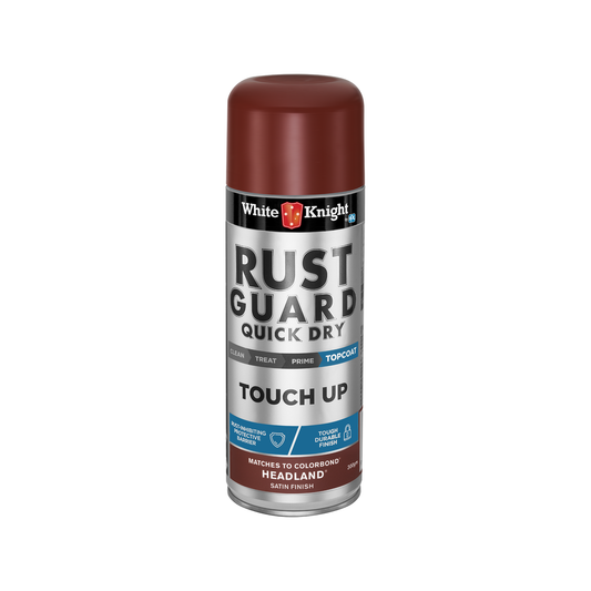 White Knight Rust Guard Spray Paint 300g Satin Touch Up Durable - Auzzistore
