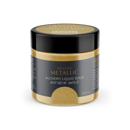 Porter S Paints 100ml Metallic Antique Gold Furniture Paint - Water-Based - Easy Clean - Auzzistore