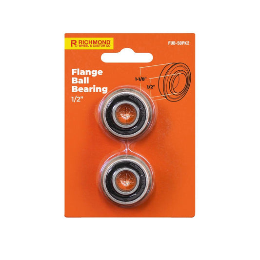 Richmond Unground Flanged Ball Bearing 2 Pack - 1-1/8" x 1/2" - Orange - Auzzistore