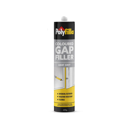 Poly 450g Light Grey Coloured Caulk Gap Filler - 450g - Light Grey - Acrylic - Weather Resistant - Auzzistore