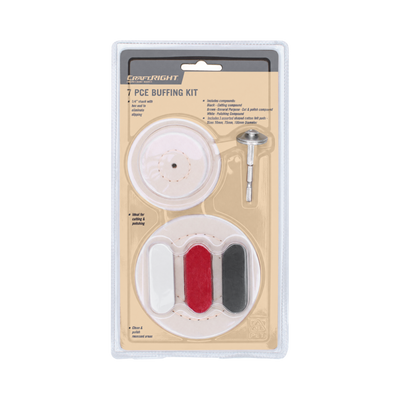 Craftright Buffing Kit - 7 Piece - Cotton Felt Pads - Polishing Tool