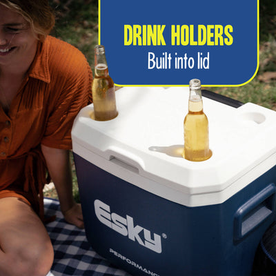 Esky 52L Wheeled Hard Cooler - Plastic - Insulated - Easy Transport