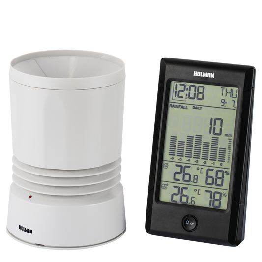 Wireless Digital Rain Gauge - Measures Rainfall, Humidity & Temperature - 165mm x 190mm x 125mm