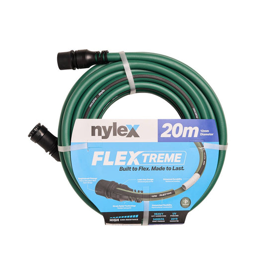 Nylex Flextreme Garden Hose - 20m - 12mm Diameter - Kink-Resistant - Auzzistore