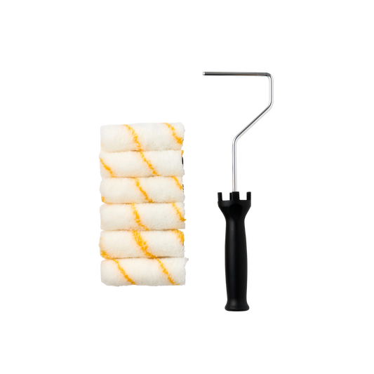 Prorenovator 100 Fabric Mini Roller Set 7 Pack - 11mm Nap - Black - Small Projects – view 2 - Auzzistore