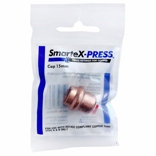 SmarteX-PRESS Cap - 15mm - Copper - Flame-Free Installation – view 2 - Auzzistore