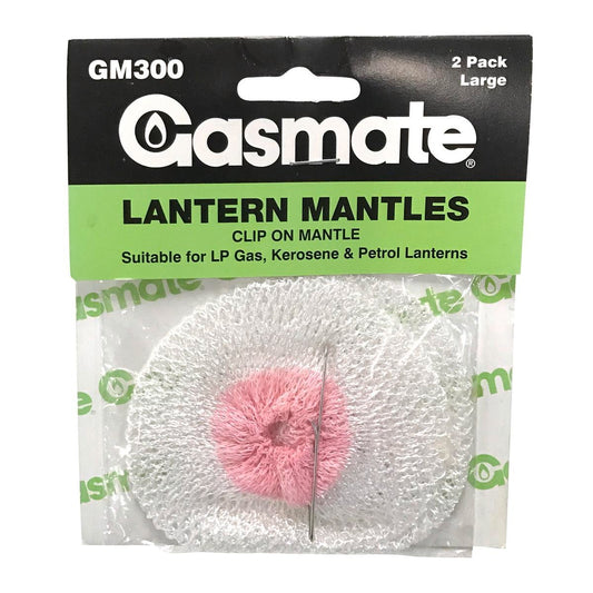 Gasmate Gas Lantern Replacement Mantle 2 Pack Large - 2 Mantles - 300-400 C.P