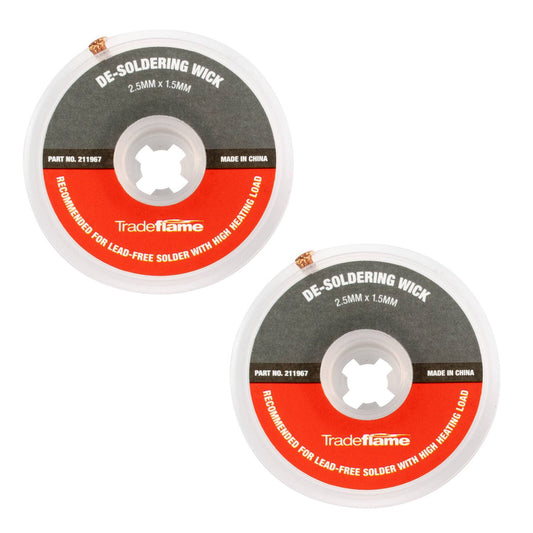 Tradeflame De Soldering Wick 2.5mm x 1.5m - 2 Pack - Auzzistore