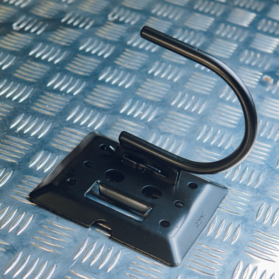 Grunt E Track Fitting U Hook - Black - 180kg Capacity - 140mm x 13mm x 167mm