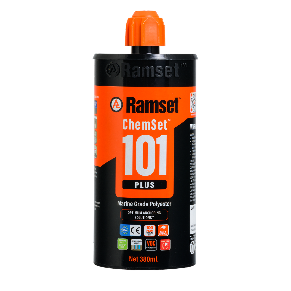 Ramset ChemSet 101 Plus - 380ml Polyester Adhesive - Fast Cure - Low O ...