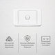 Deta Double Pole Single Switch - 75mm x 40mm - White - Polycarbonate - 10A