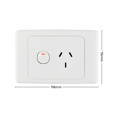 Deta Single Power Point - 10Amp - Polycarbonate - Standard Outlet