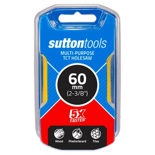 Sutton Tools 60mm TCT Multi Purpose Seamless Holesaw - Red - Auzzistore