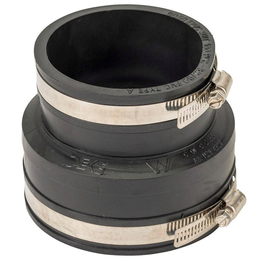 Deks Reducing Rubber Joiner - 100mm to 80/90mm - EPDM - Sewer Use - Auzzistore