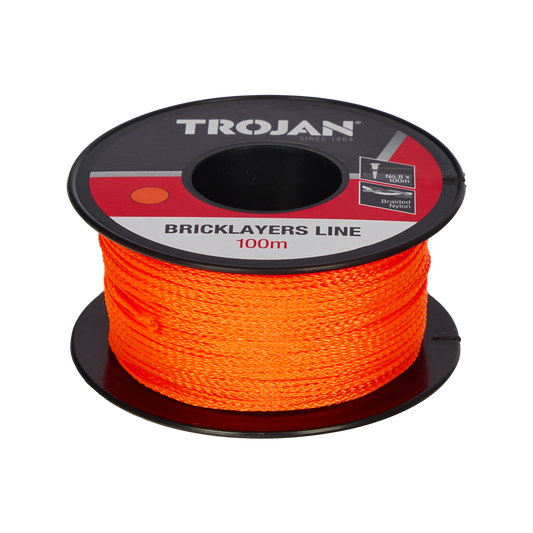 Trojan 100m No 8 Brickline - Orange Nylon Marking Line - Durable & High Visibility - Auzzistore