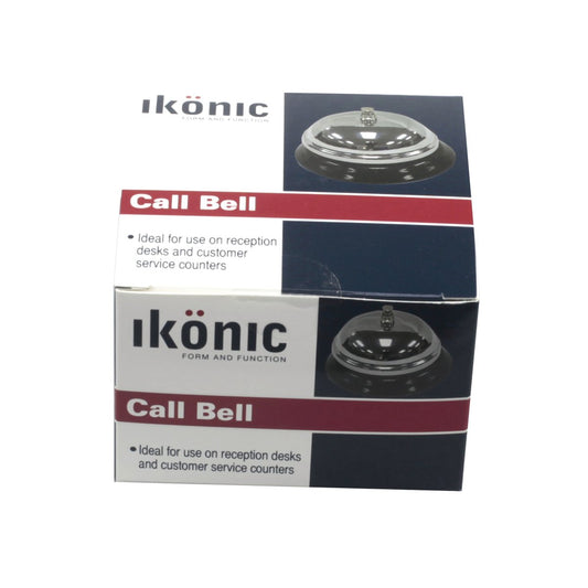 Ikonic Call Bell - 135mm x 90mm - Nickel Plated - Reception Use – view 2 - Auzzistore