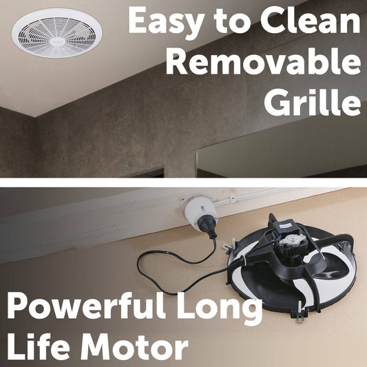 Arlec 250mm Ceiling Exhaust Fan - Plastic - Low Noise - Easy Install – view 2 - Auzzistore