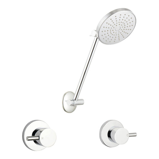 Mondella Resonance Chrome Shower Set - 1/4 Turn Pin Lever - 210mm x 80mm x 165mm - WELS 3 Star - 9L/min