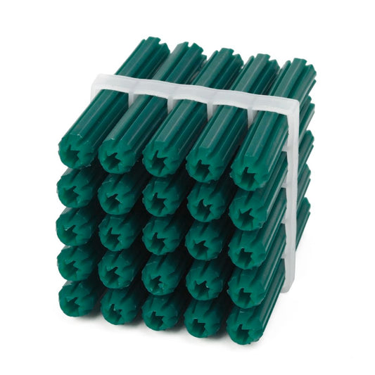 Ramset Green Wall Plugs 7 x 50mm Plastic 25 Pack Easy Insertion - Auzzistore