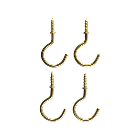 Everhang Cup Hooks - 21mm - Brass Plated - 4 Pack - Auzzistore