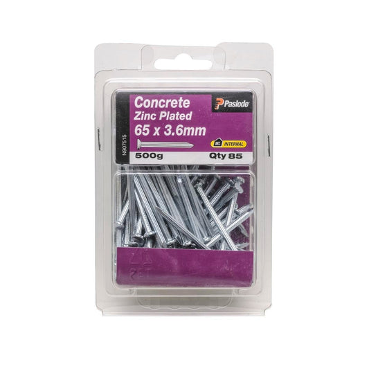 Paslode Concrete Nails 65 x 3 6mm Zinc Plated Steel 85 Pack - Auzzistore