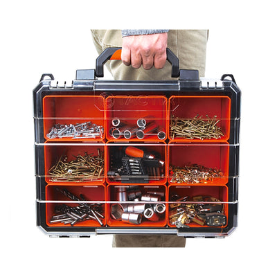 Tactix 9 Compartment Organiser - 432mm PC PP - Heavy Duty Storage