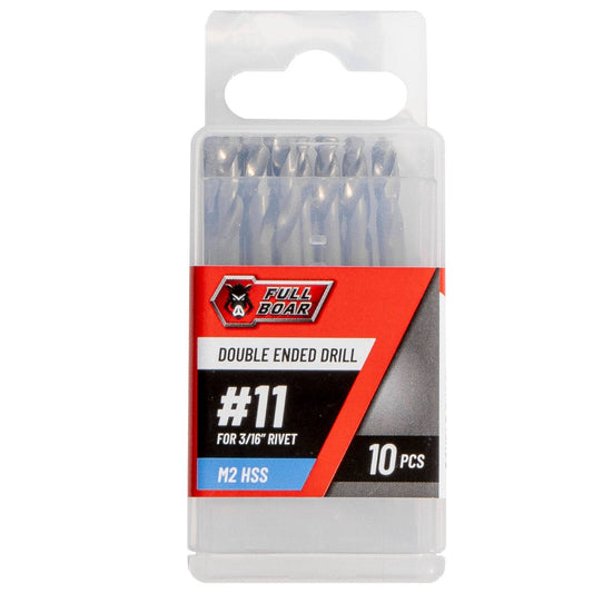 Full Boar No 11 Double Ended Drill Bit - 10 Pack - 50mm M2 HSS - Auzzistore