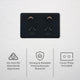 Deta Double Power Point - Black - 250V - Polycarbonate - Durable