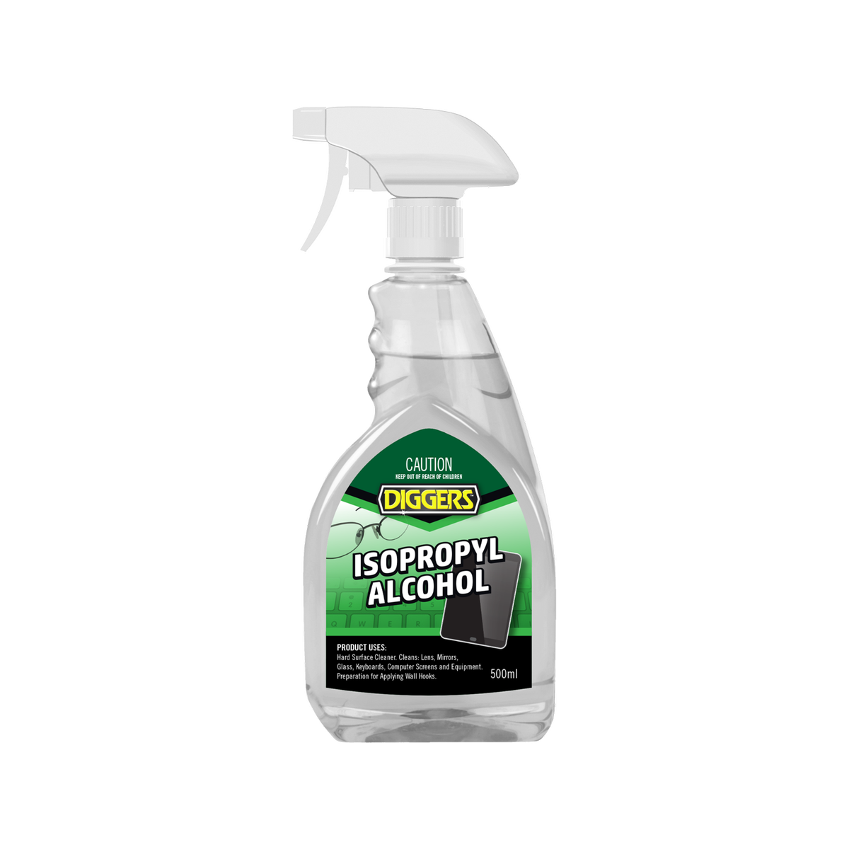 DIGGERS Isopropyl Alcohol 500ml Liquid Cleaner - Fast Evaporation