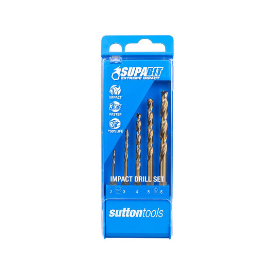 Sutton Tools 5 Piece Supabit Impact Drill Bit Set - HSS - 1/4" Hex - Durable - Auzzistore