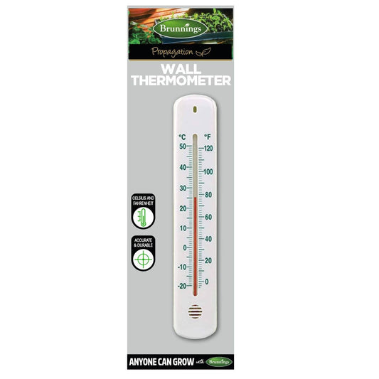 Brunnings Wall Thermometer - Plastic - 210mm - Easy To Read