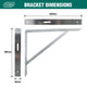 Carinya Heavy Duty Straight Stay Bracket 500x400mm Galvanised Steel