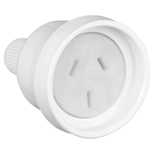 HPM 10A White Socket Plug Extension - 240V - 3 Pin Flat Socket - Durable PVC - Auzzistore