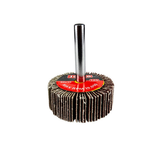 Josco 40mm Abrasive Flap Wheel 120 Grit Cloth Quick Surface Finish - Auzzistore