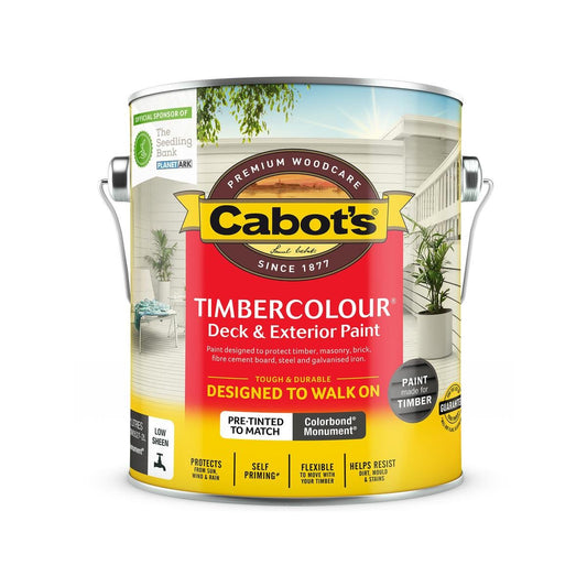 Cabot S Timbercolour Deck Exterior Paint - 2L - Colorbond Monument - Durable & Self-Priming - Auzzistore