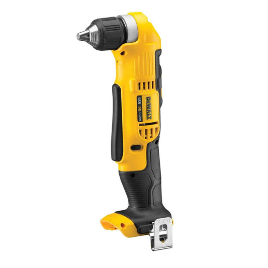 Dewalt 18V XR Right Angle Drill Skin Only - Compact Lightweight Design - 10mm Chuck - Black Yellow - Auzzistore