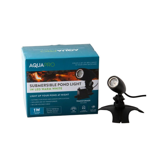 Aquapro 1W LED Warm White Pond Light - Submersible - 36mm x 30mm