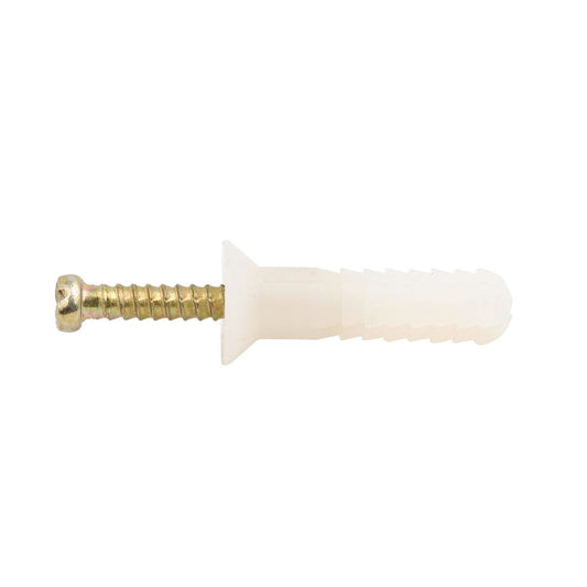 Ramset Nylon Anchor 6.5mm x 25mm Countersunk Head 100 Pack - Auzzistore