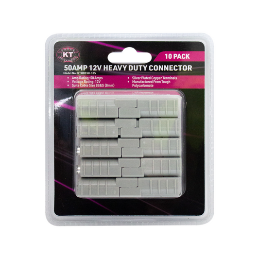Kt Solar 50A Heavy Duty Connector Kit - 10 Pack - 136mm x 40mm x 154mm - Grey – view 2 - Auzzistore