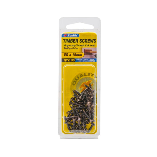Zenith Timber Screws - 5g x 15mm - Florentine Bronze - Countersunk Head - 20 Pack - Auzzistore