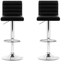 Artiss Black Arne Barstool 2 Pack - Modern Design, PU Leather, Adjustable Height