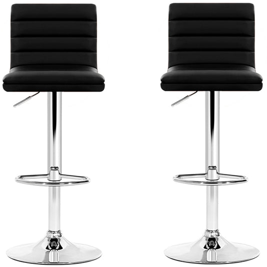 Artiss Black Arne Barstool 2 Pack - Modern Design, PU Leather, Adjustable Height