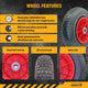 Easyroll Wheelbarrow Wheel 4 0 x 8 Nylon Rubber Impact Cushioning