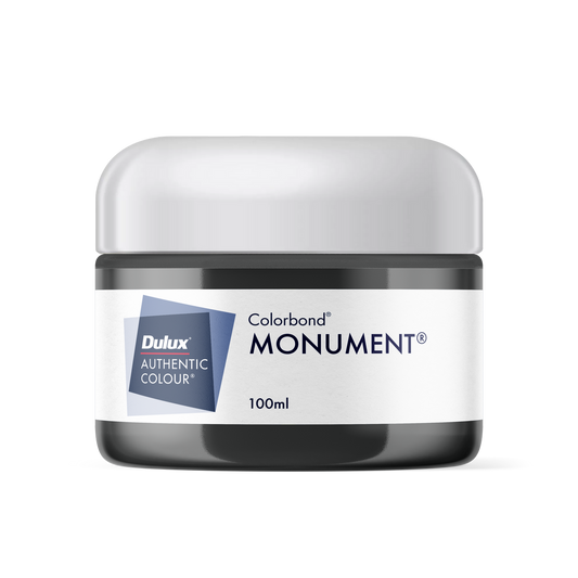 Dulux 100ml Monument Sample Pot - Water-Based Paint - Low Sheen Finish - 65mm x 50mm x 65mm