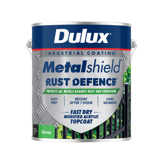 Dulux Metalshield Rust Defence 4L Black Gloss - Fast-Drying Protection - Auzzistore
